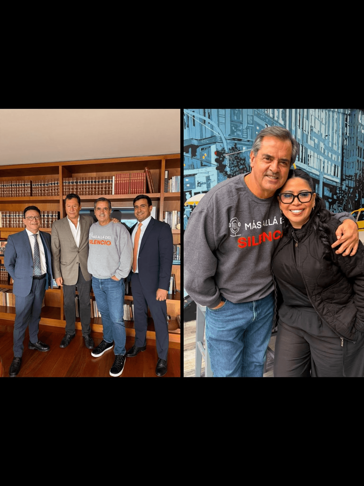 Rafael Poveda acompañado por su equipo jurídico y por la abogada Wendy Herrera