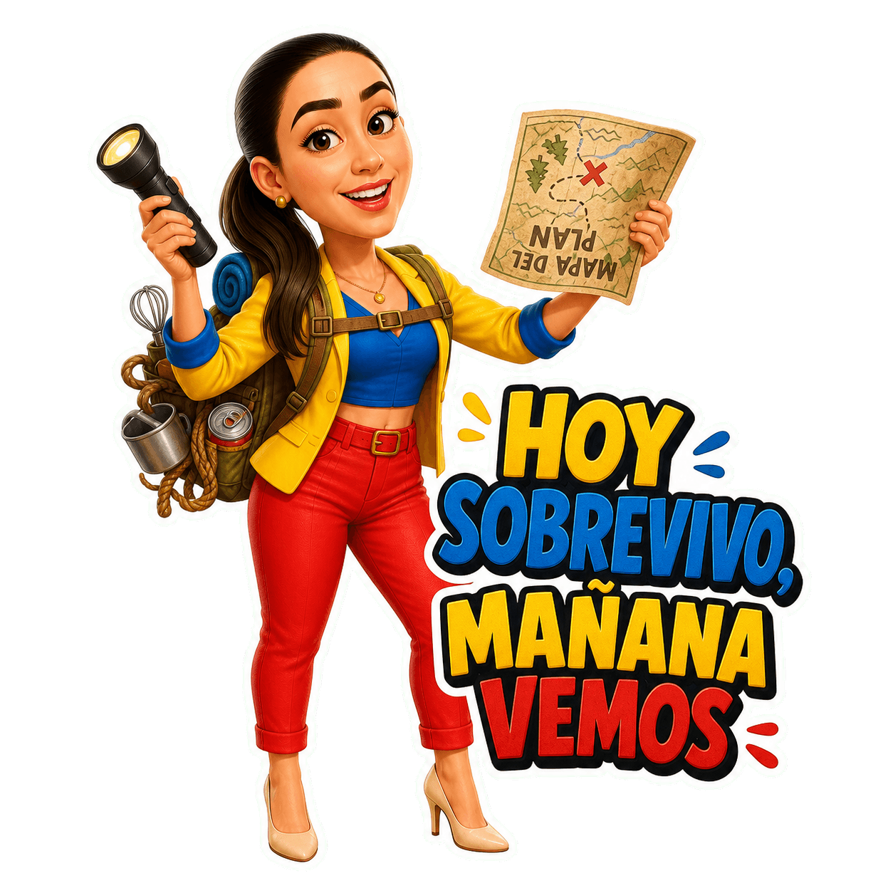 Caricatura con el mensaje Hoy sobrevivo mañana vemos