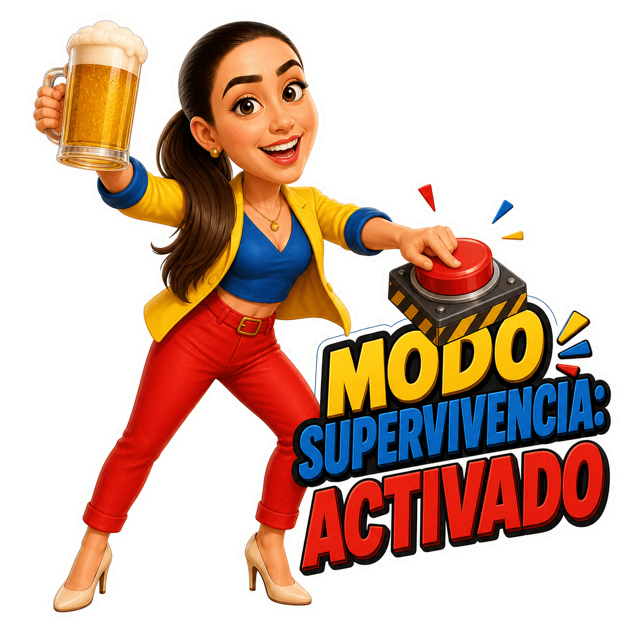 Sticker Modo Supervivencia Activado incluido en el pack gratuito del sitio