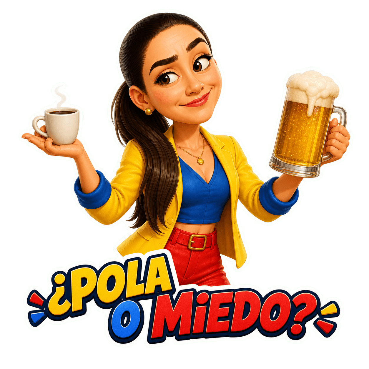 Caricatura con una cerveza y la pregunta Pola o miedo